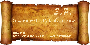 Stubenvoll Petróniusz névjegykártya